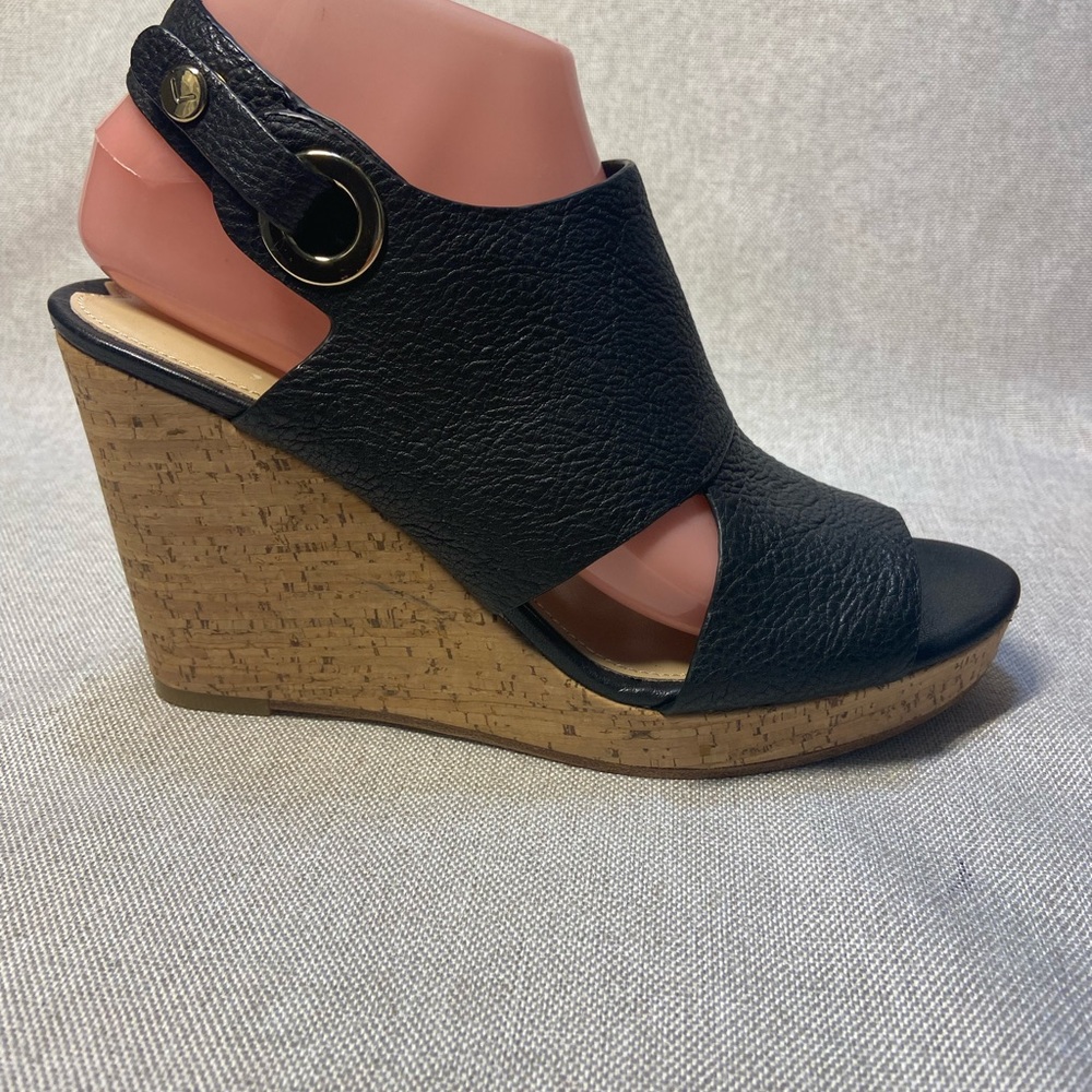 Via Spiga Black Platform Slingbacks Sandals Size 8M. New